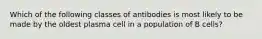 Which of the following classes of antibodies is most likely to be made by the oldest plasma cell in a population of B cells?