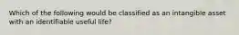 Which of the following would be classified as an intangible asset with an identifiable useful life?