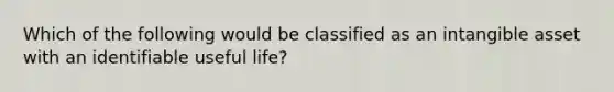 Which of the following would be classified as an intangible asset with an identifiable useful life?