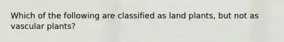 Which of the following are classified as land plants, but not as vascular plants?