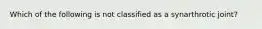 Which of the following is not classified as a synarthrotic joint?