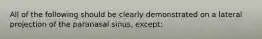 All of the following should be clearly demonstrated on a lateral projection of the paranasal sinus, except: