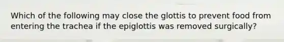 Which of the following may close the glottis to prevent food from entering the trachea if the epiglottis was removed surgically?