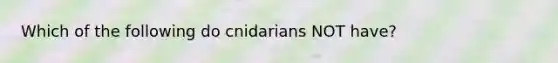 Which of the following do cnidarians NOT have?