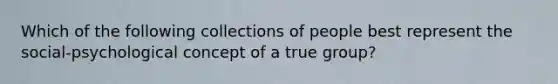 Which of the following collections of people best represent the social-psychological concept of a true group?