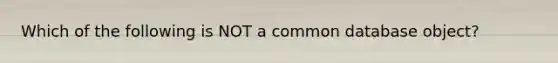 Which of the following is NOT a common database object?