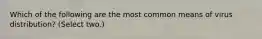 Which of the following are the most common means of virus distribution? (Select two.)