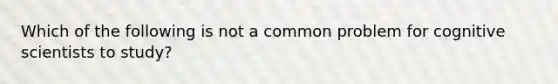 Which of the following is not a common problem for cognitive scientists to study?