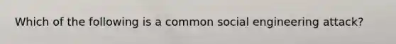 Which of the following is a common social engineering attack?