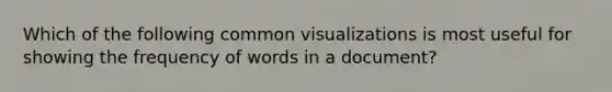 Which of the following common visualizations is most useful for showing the frequency of words in a document?