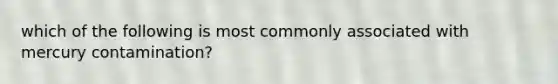 which of the following is most commonly associated with mercury contamination?