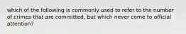 which of the following is commonly used to refer to the number of crimes that are committed, but which never come to official attention?