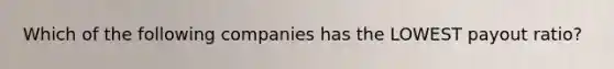 Which of the following companies has the LOWEST payout ratio?