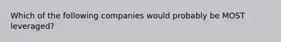 Which of the following companies would probably be MOST leveraged?