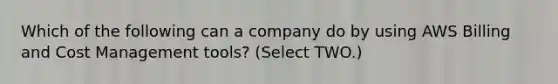 Which of the following can a company do by using AWS Billing and Cost Management tools? (Select TWO.)