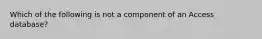 Which of the following is not a component of an Access database?