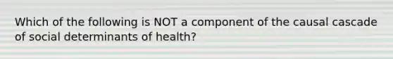 Which of the following is NOT a component of the causal cascade of social determinants of health?