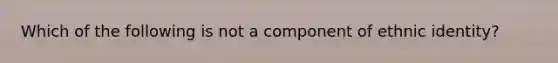 Which of the following is not a component of ethnic identity?