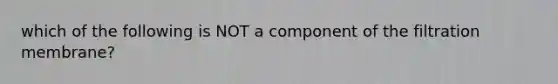 which of the following is NOT a component of the filtration membrane?