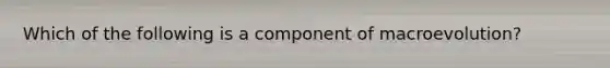 Which of the following is a component of macroevolution?