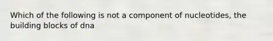 Which of the following is not a component of nucleotides, the building blocks of dna