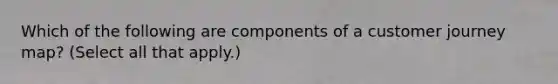 Which of the following are components of a customer journey map? (Select all that apply.)