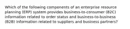 Which of the following components of an enterprise resource planning (ERP) system provides business-to-consumer (B2C) information related to order status and business-to-business (B2B) information related to suppliers and business partners?