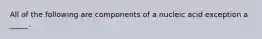 All of the following are components of a nucleic acid exception a _____.