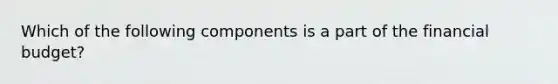 Which of the following components is a part of the financial budget?