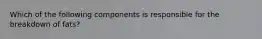 Which of the following components is responsible for the breakdown of fats?