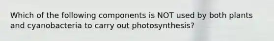 Which of the following components is NOT used by both plants and cyanobacteria to carry out photosynthesis?