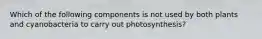 Which of the following components is not used by both plants and cyanobacteria to carry out photosynthesis?