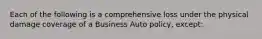 Each of the following is a comprehensive loss under the physical damage coverage of a Business Auto policy, except: