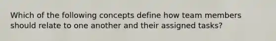 Which of the following concepts define how team members should relate to one another and their assigned tasks?