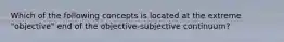 Which of the following concepts is located at the extreme "objective" end of the objective-subjective continuum?