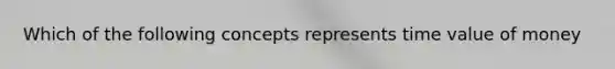 Which of the following concepts represents time value of money