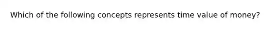Which of the following concepts represents time value of money?
