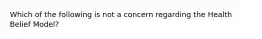 Which of the following is not a concern regarding the Health Belief Model?