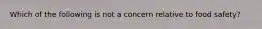 Which of the following is not a concern relative to food safety?