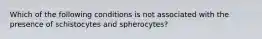 Which of the following conditions is not associated with the presence of schistocytes and spherocytes?