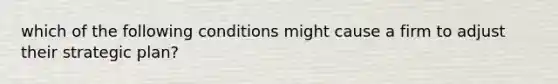 which of the following conditions might cause a firm to adjust their strategic plan?