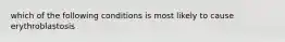 which of the following conditions is most likely to cause erythroblastosis