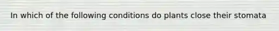 In which of the following conditions do plants close their stomata