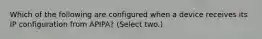 Which of the following are configured when a device receives its IP configuration from APIPA? (Select two.)