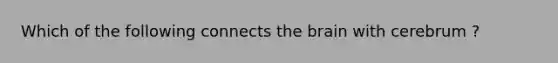 Which of the following connects the brain with cerebrum ?