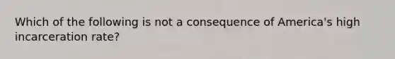 Which of the following is not a consequence of America's high incarceration rate?