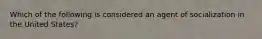 Which of the following is considered an agent of socialization in the United States?