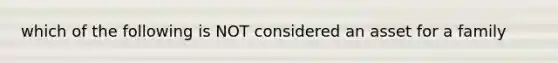 which of the following is NOT considered an asset for a family