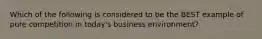 Which of the following is considered to be the BEST example of pure competition in today's business environment?