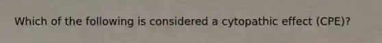 Which of the following is considered a cytopathic effect (CPE)?